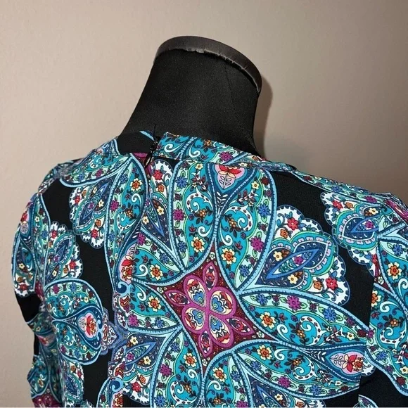 ✨ Nicole by Nicole Miller Cold Shoulder Dress Bold Paisley size 6 - Picture 5 of 7